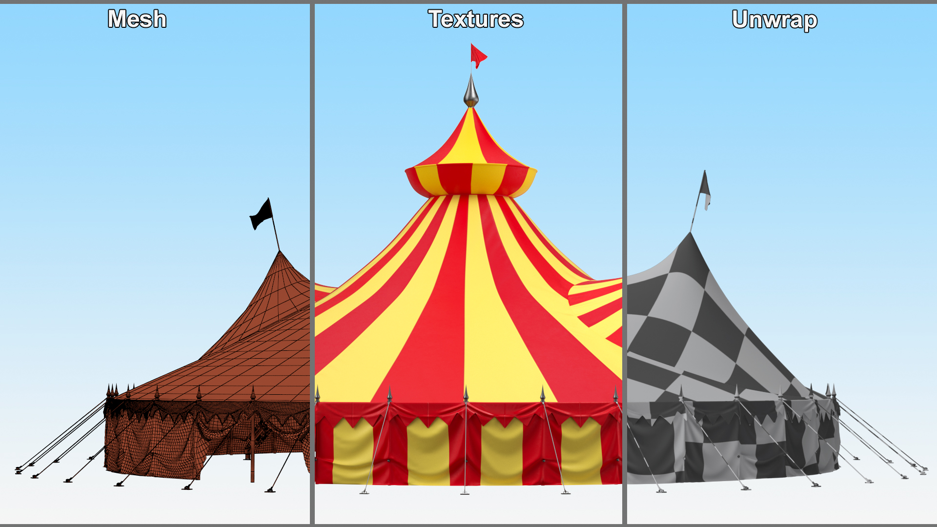 3D Big Round Circus Tent