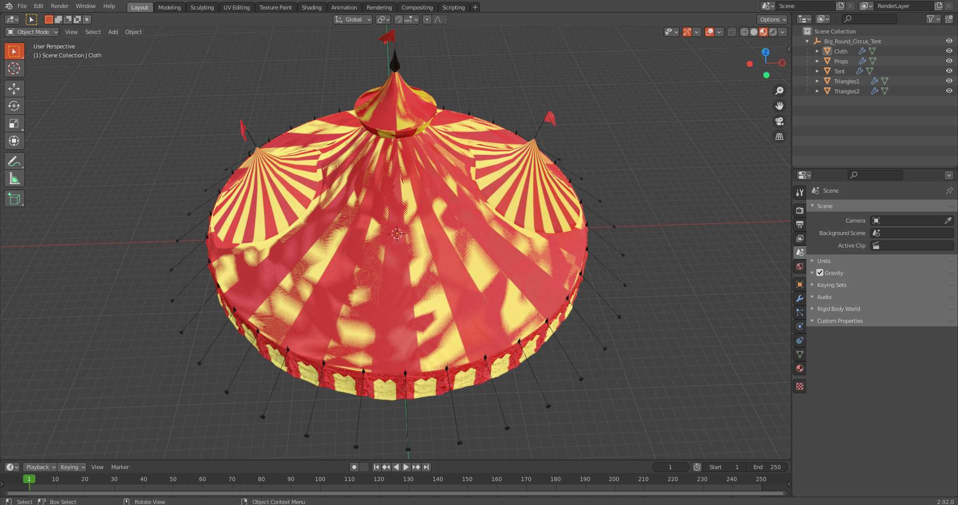 3D Big Round Circus Tent
