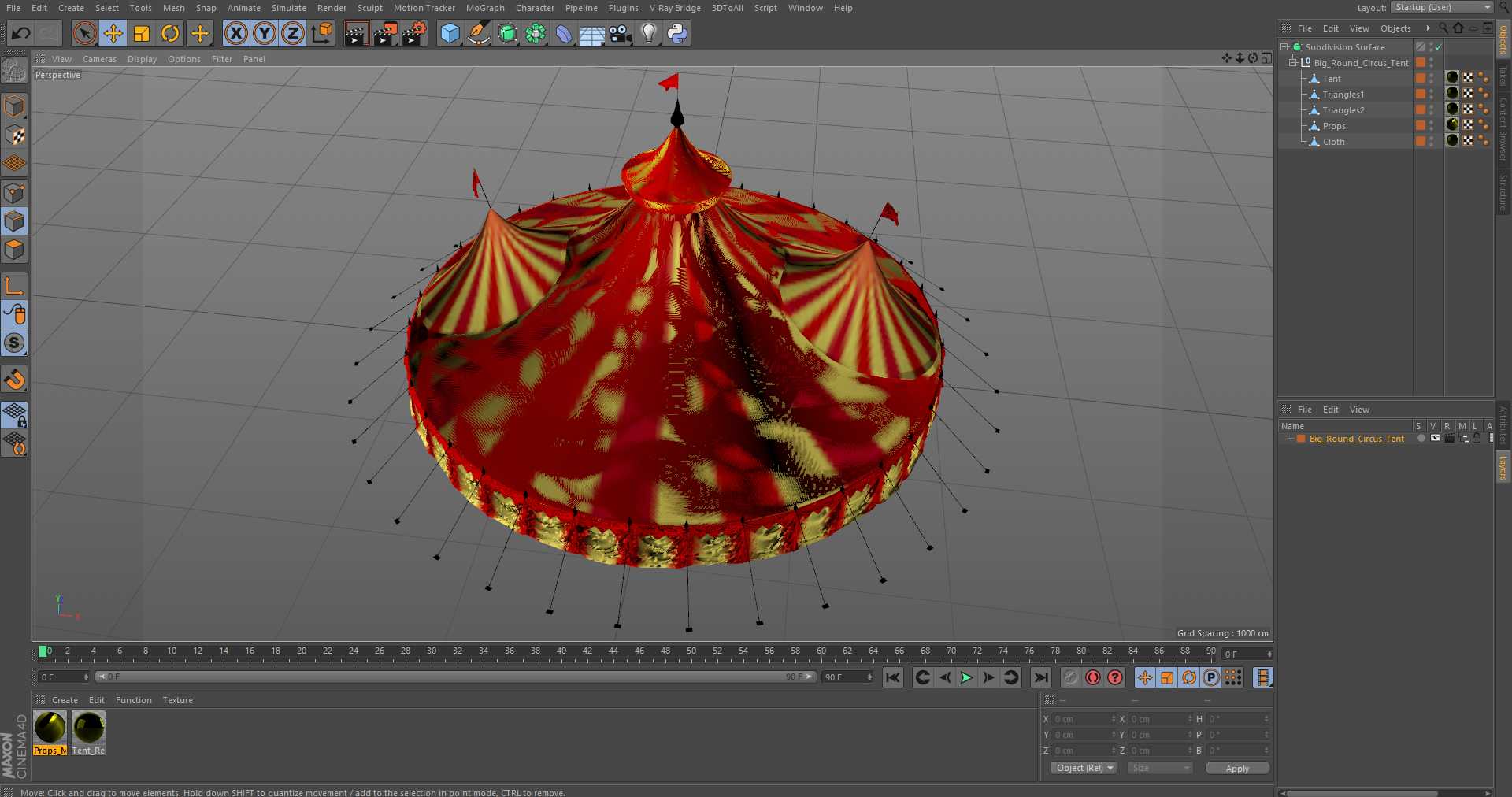 3D Big Round Circus Tent