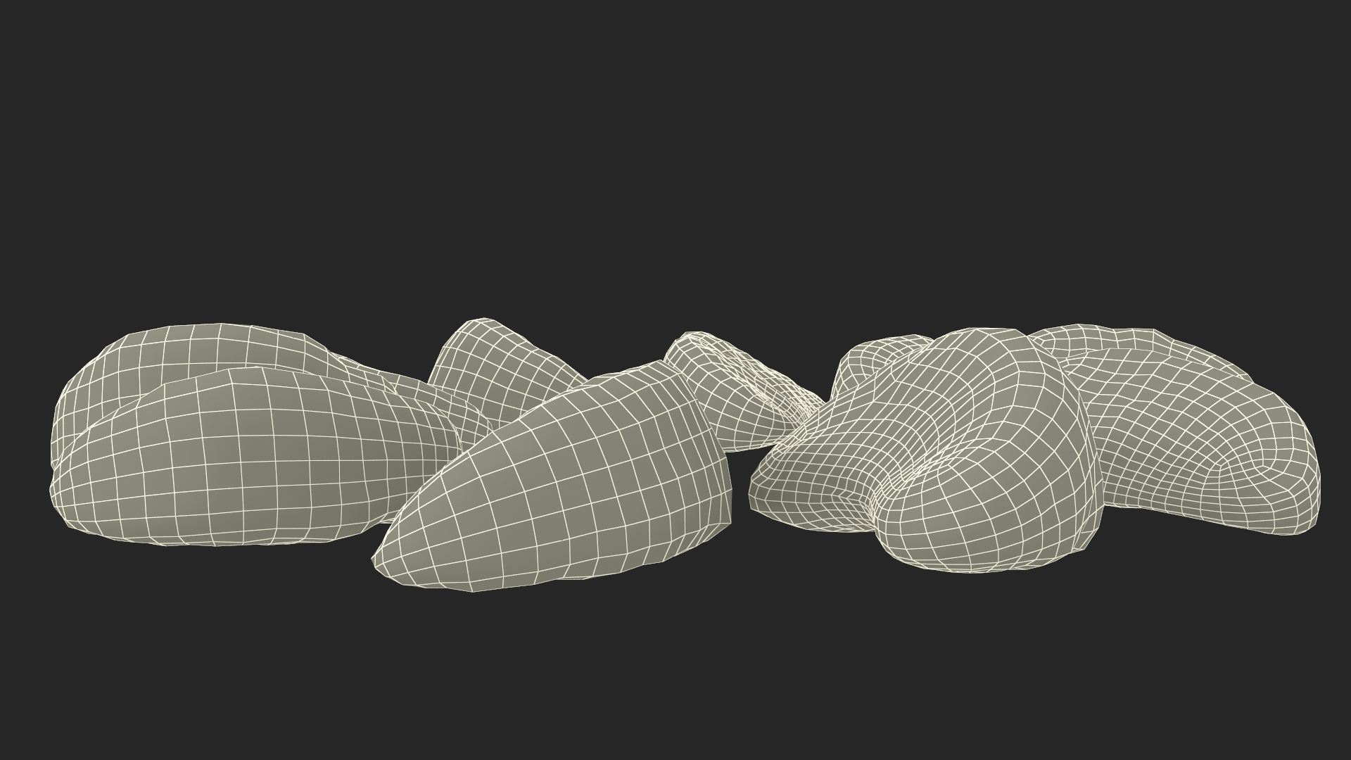 3D Slices of Peeled Orange Tangerine Fruit in Sun Form