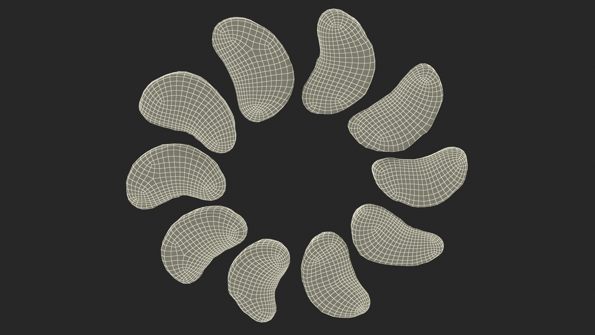 3D Slices of Peeled Orange Tangerine Fruit in Sun Form