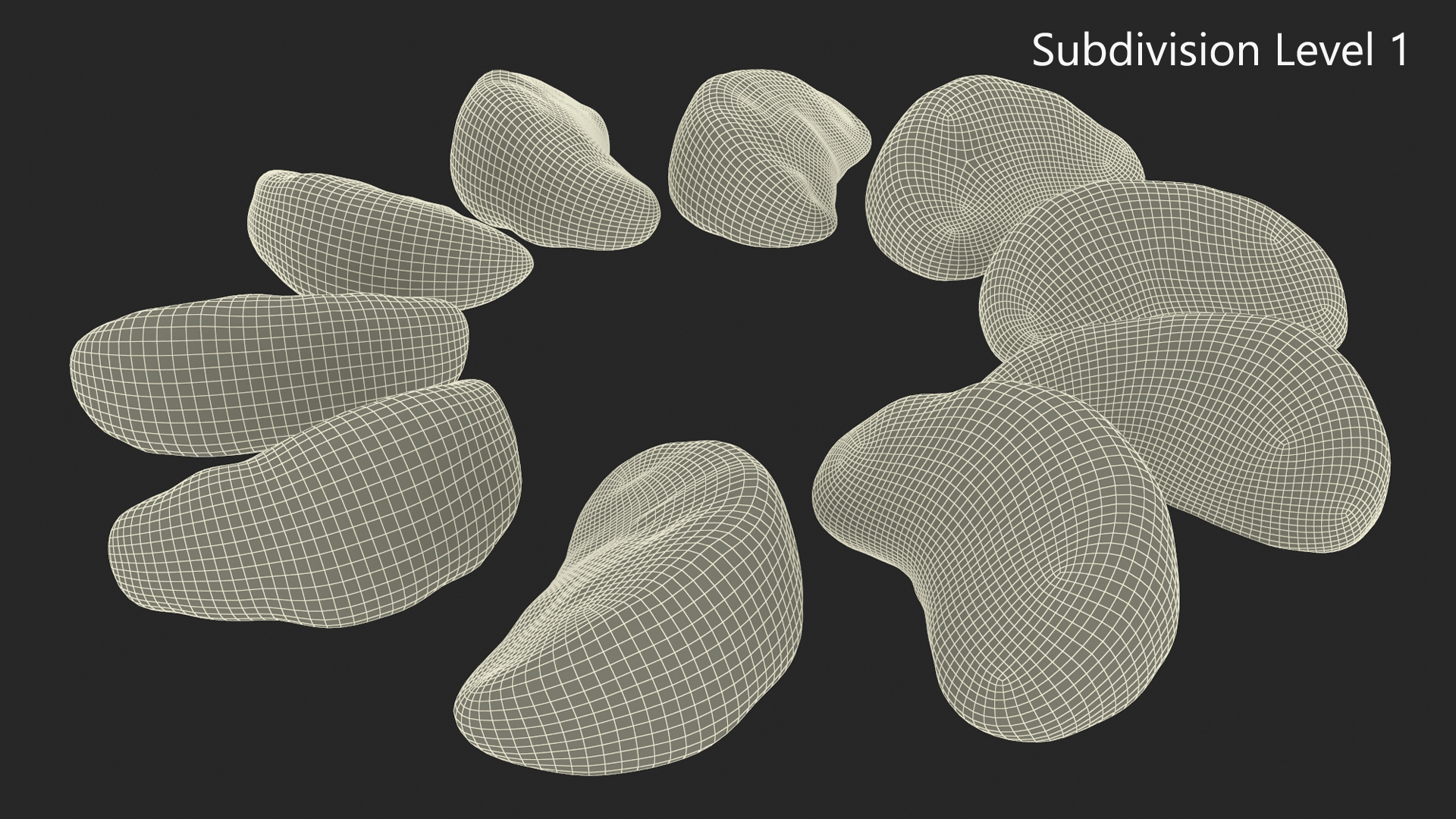 3D Slices of Peeled Orange Tangerine Fruit in Sun Form