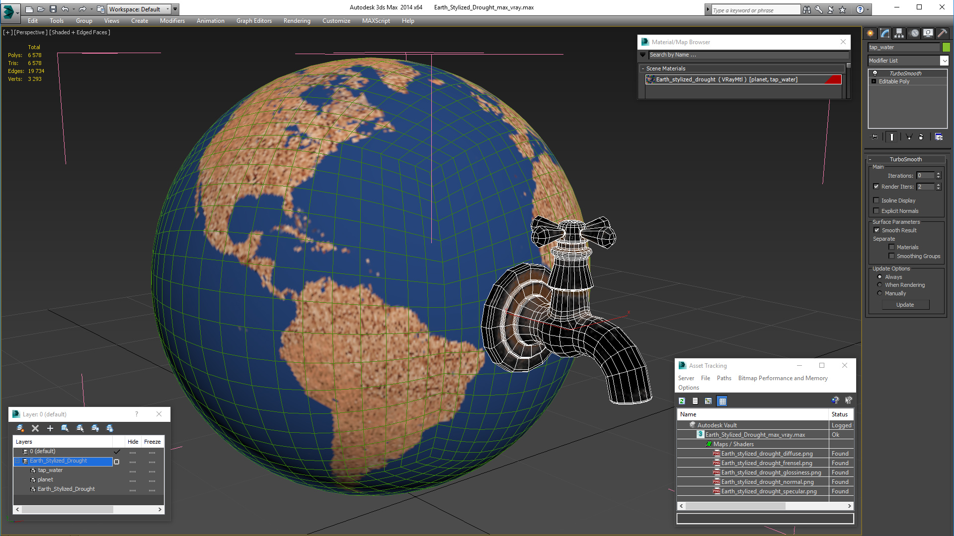 Earth Stylized Drought 3D