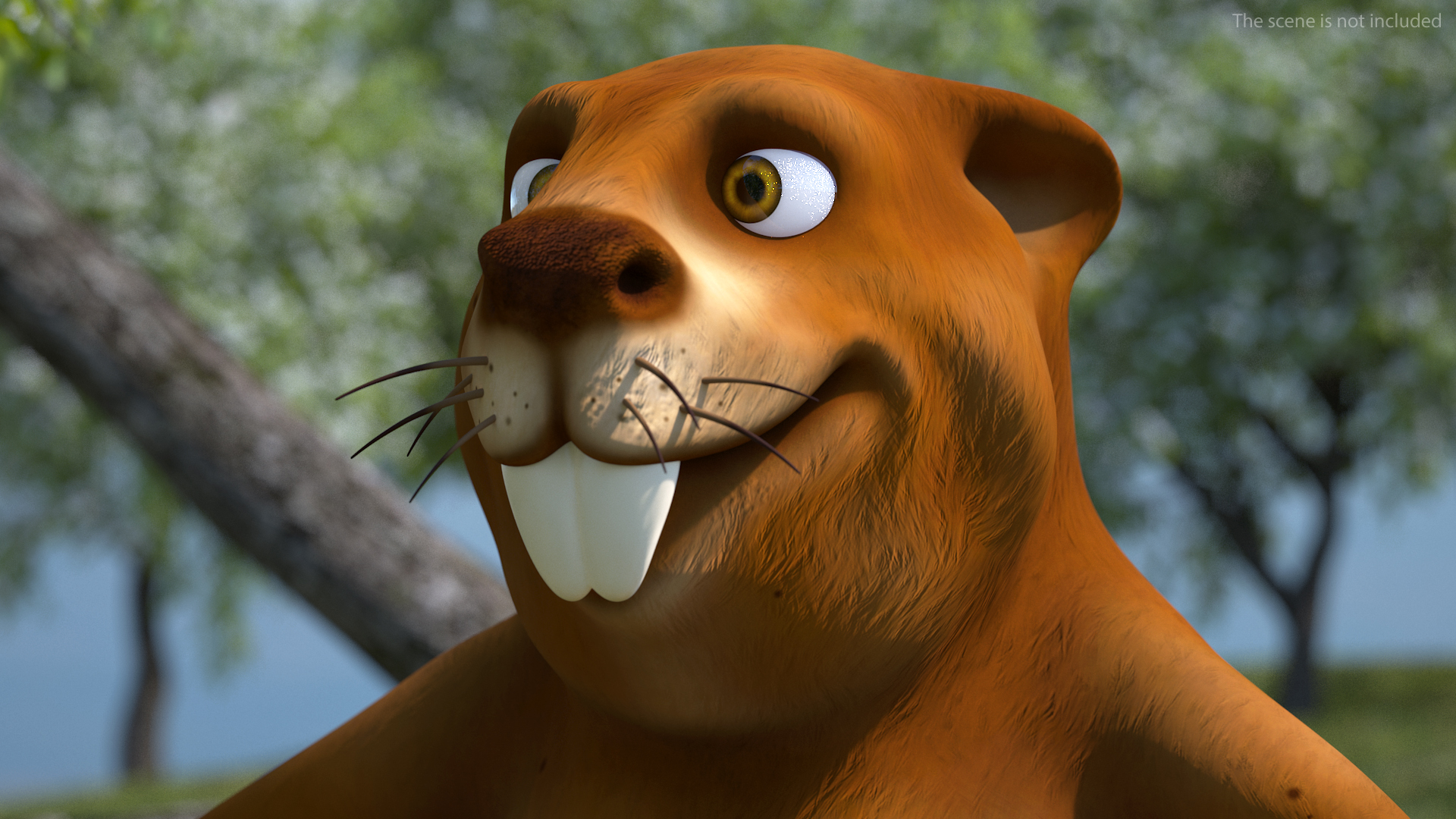 Cartoon Beaver Neutral Pose 3D