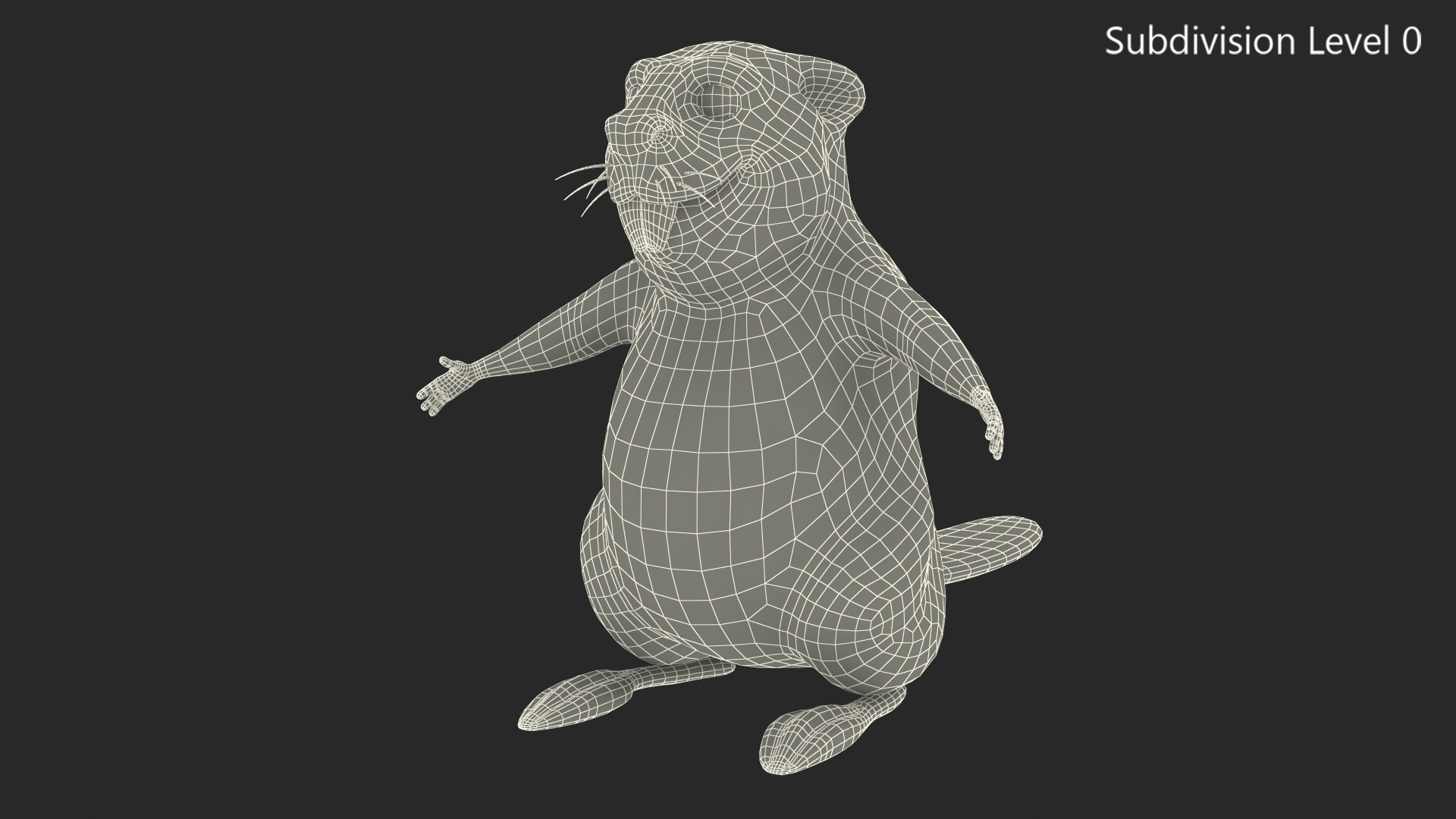 Cartoon Beaver Neutral Pose 3D