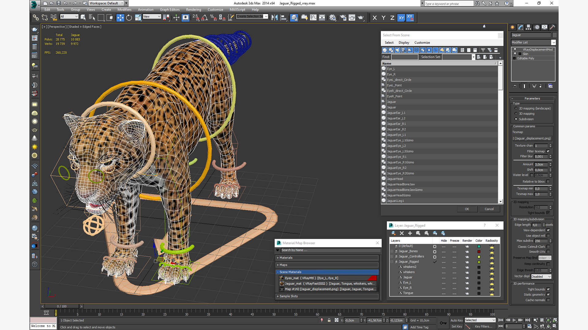 Jaguar Rigged for Maya 3D