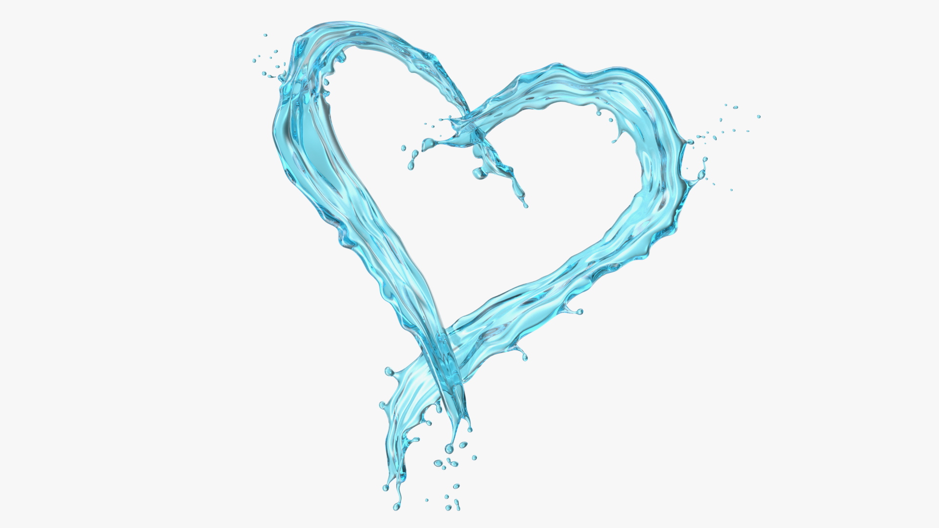 3D model Water Heart Shaped Splash