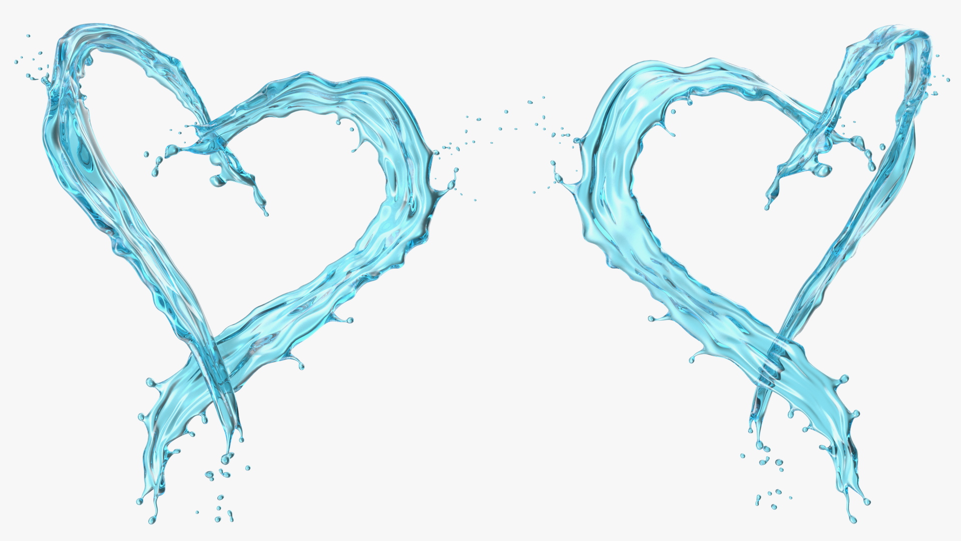 3D model Water Heart Shaped Splash