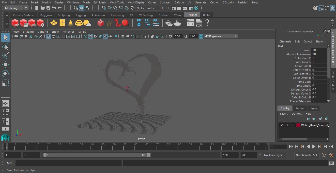 3D model Water Heart Shaped Splash