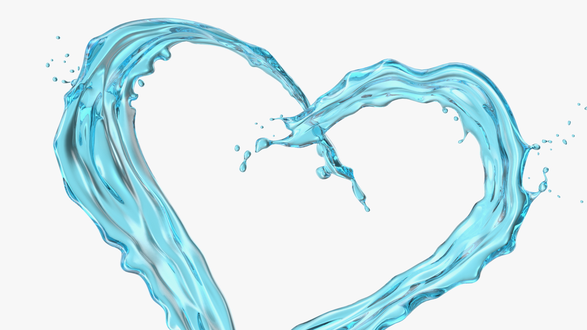 3D model Water Heart Shaped Splash