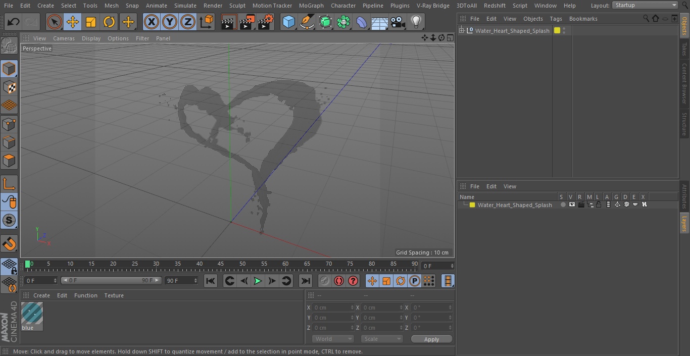3D model Water Heart Shaped Splash