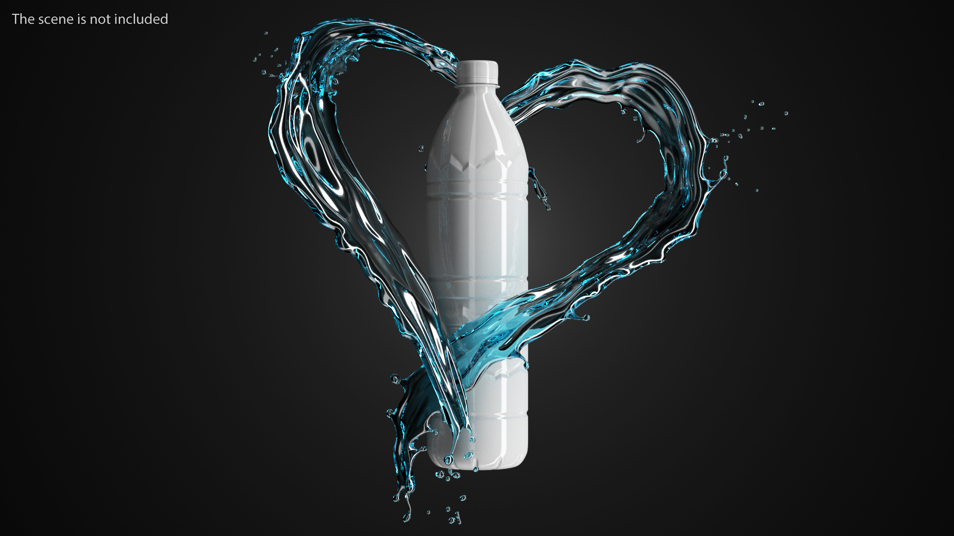 3D model Water Heart Shaped Splash