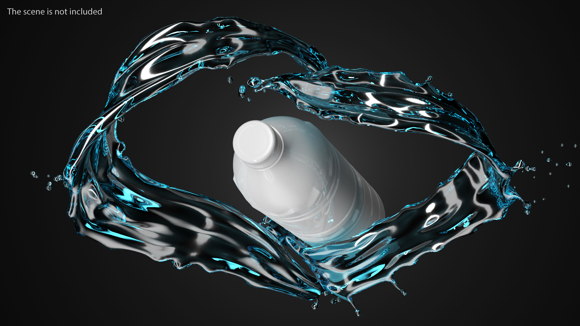 3D model Water Heart Shaped Splash