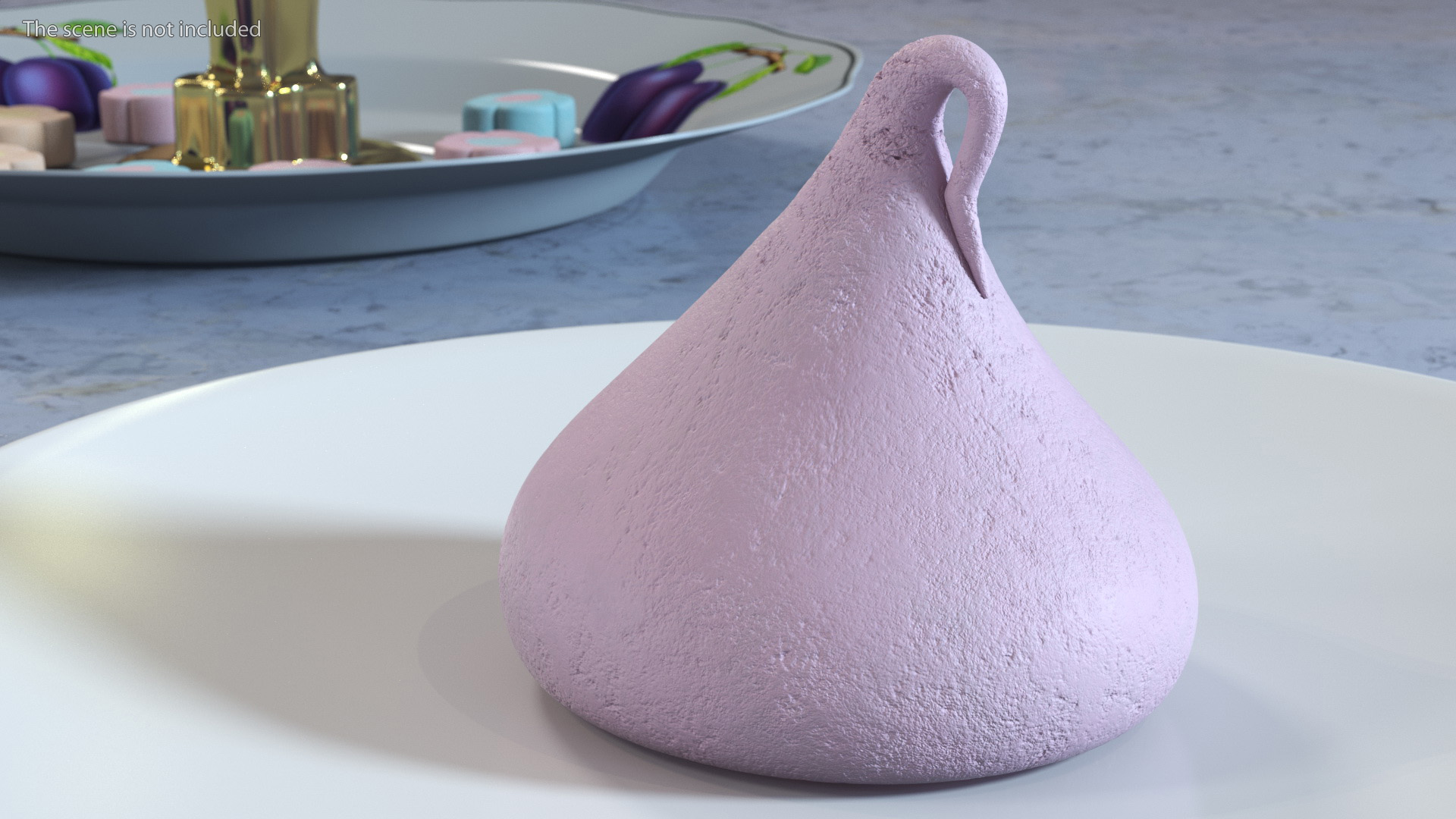 Smooth Meringue Drop Cookie Pink 3D