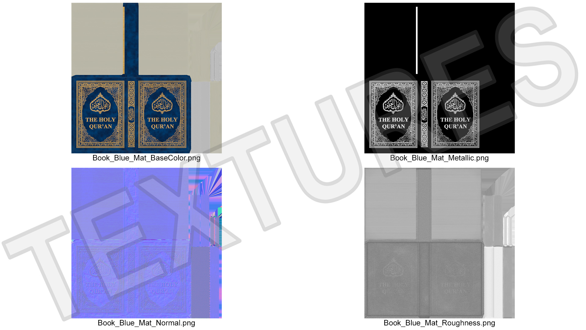 Holy Quran Blue Closed 3D