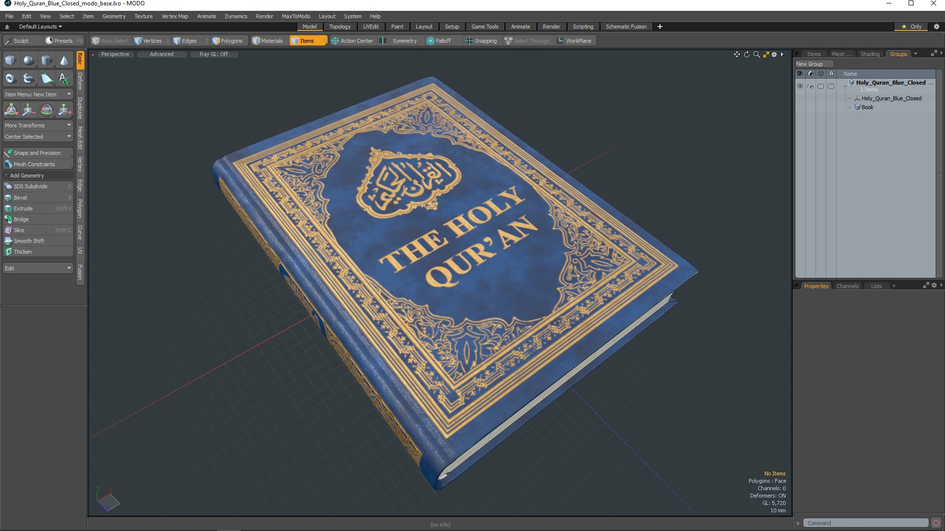 Holy Quran Blue Closed 3D