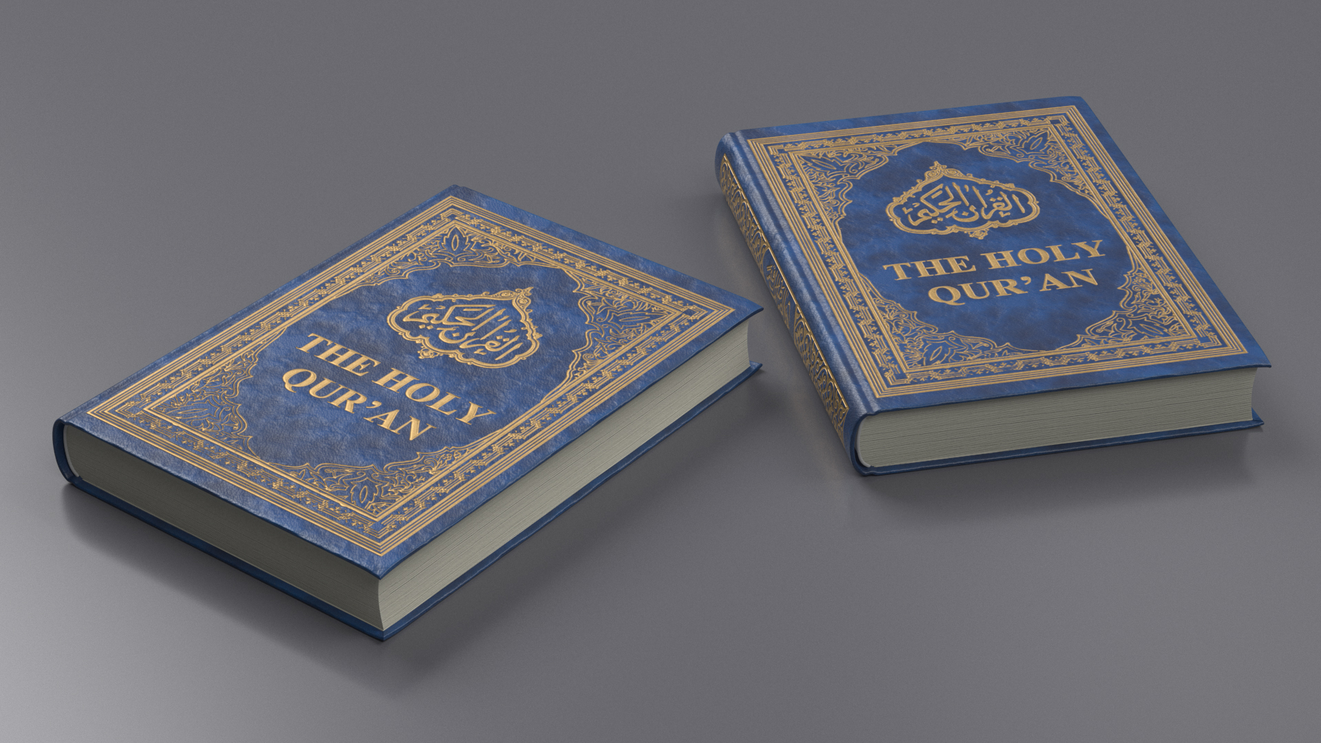 Holy Quran Blue Closed 3D