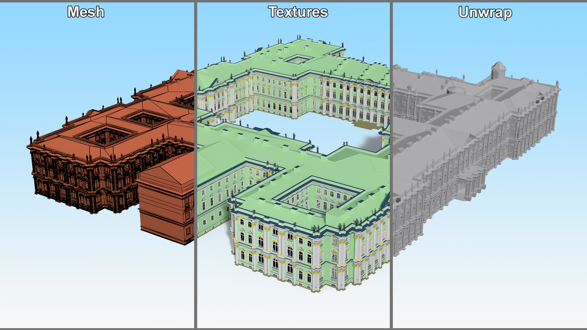 Winter Palace Hermitage Museum Saint Petersburg 3D