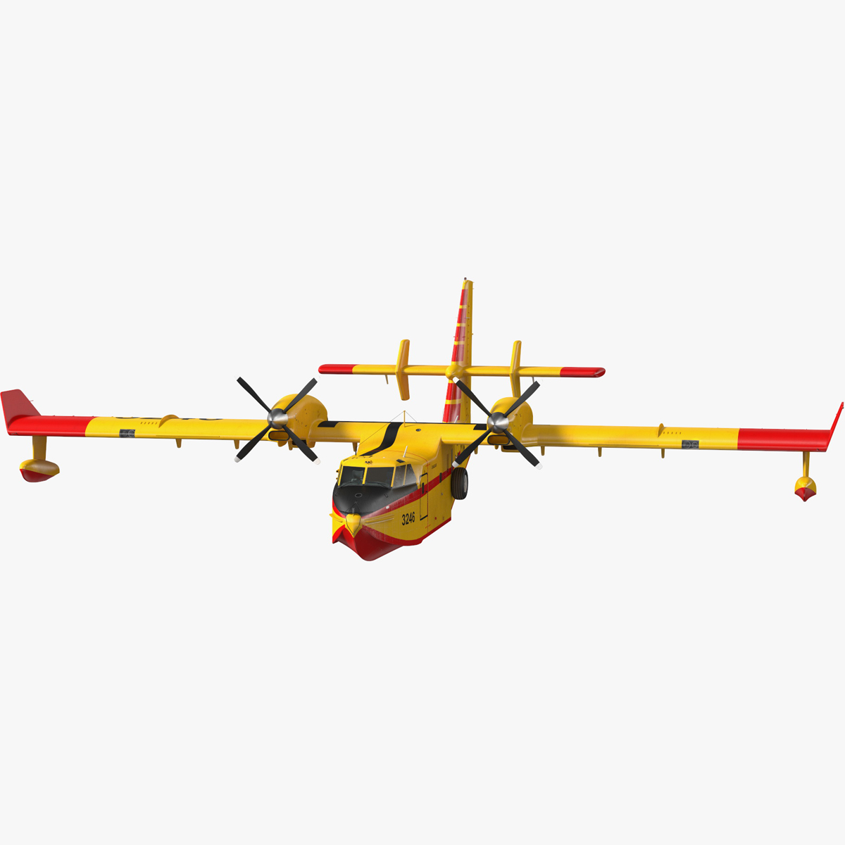 3D Canadair D415 Amphibious Water Bomber Rigged for Cinema 4D model
