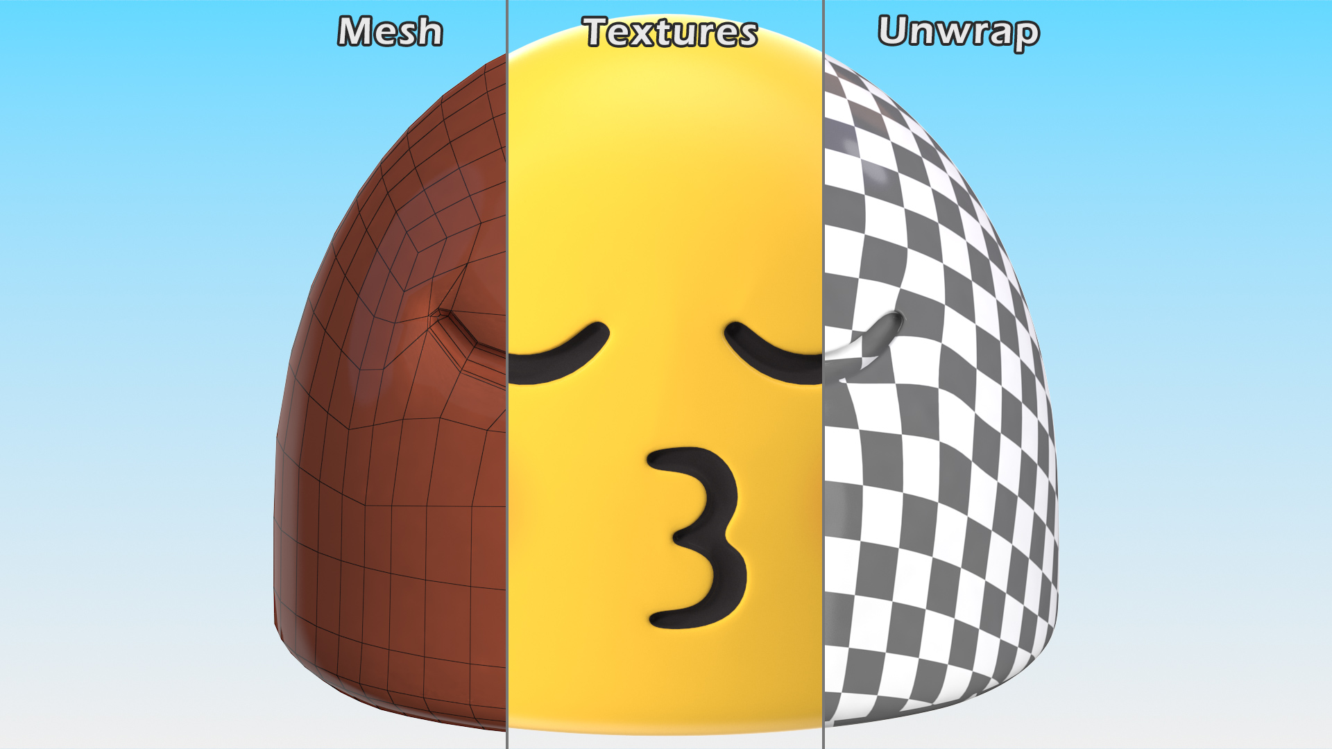 Kissing Face with Smiling Eyes Android Emoji 3D model