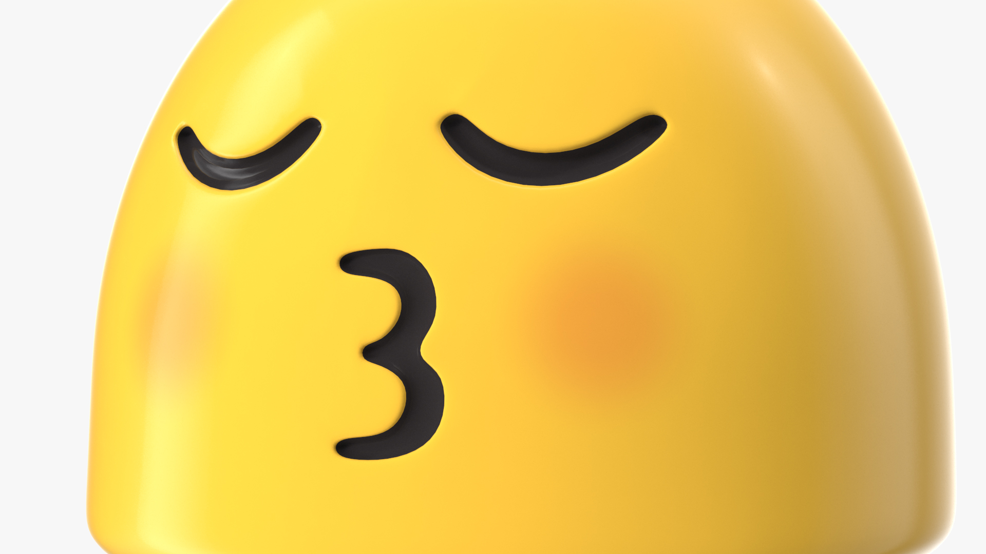 Kissing Face with Smiling Eyes Android Emoji 3D model