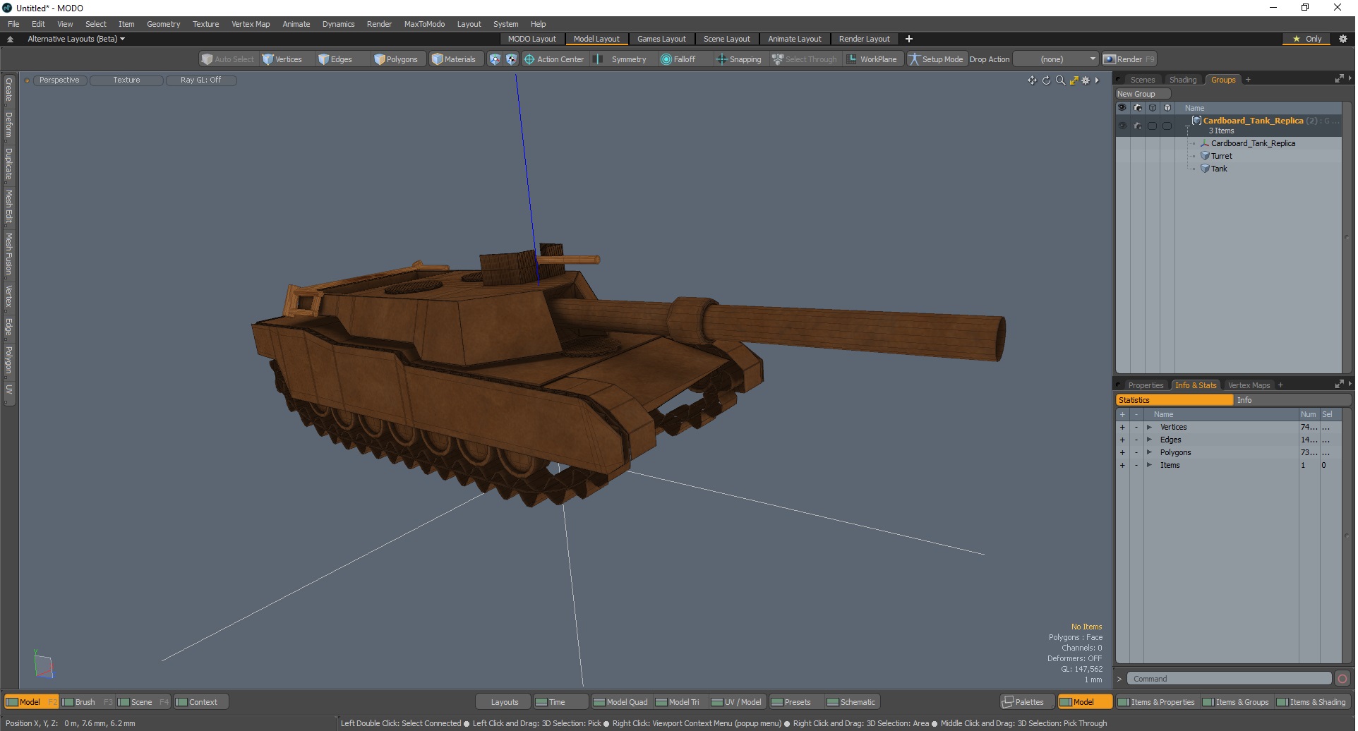 Cardboard Tank Replica 3D