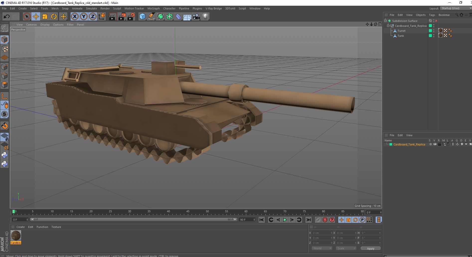 Cardboard Tank Replica 3D