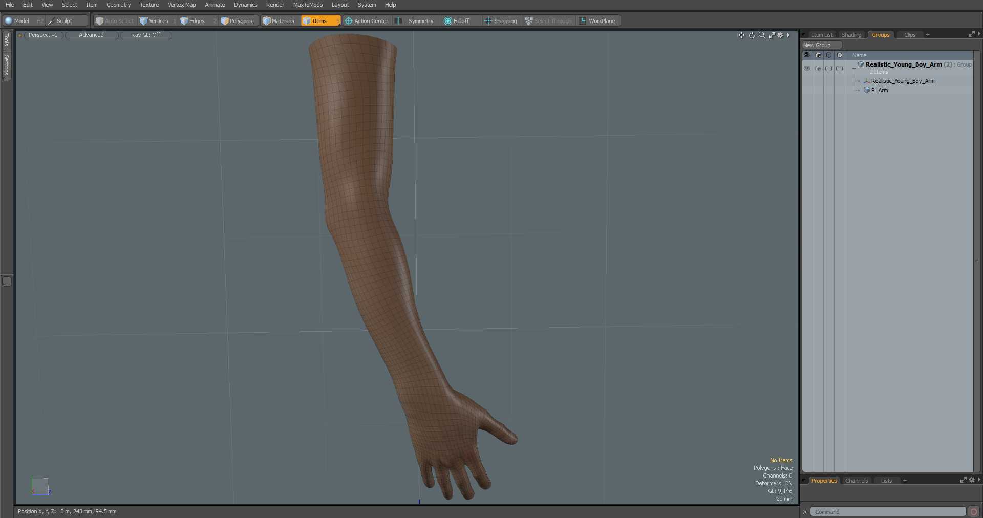 3D Realistic Young Boy Arm model