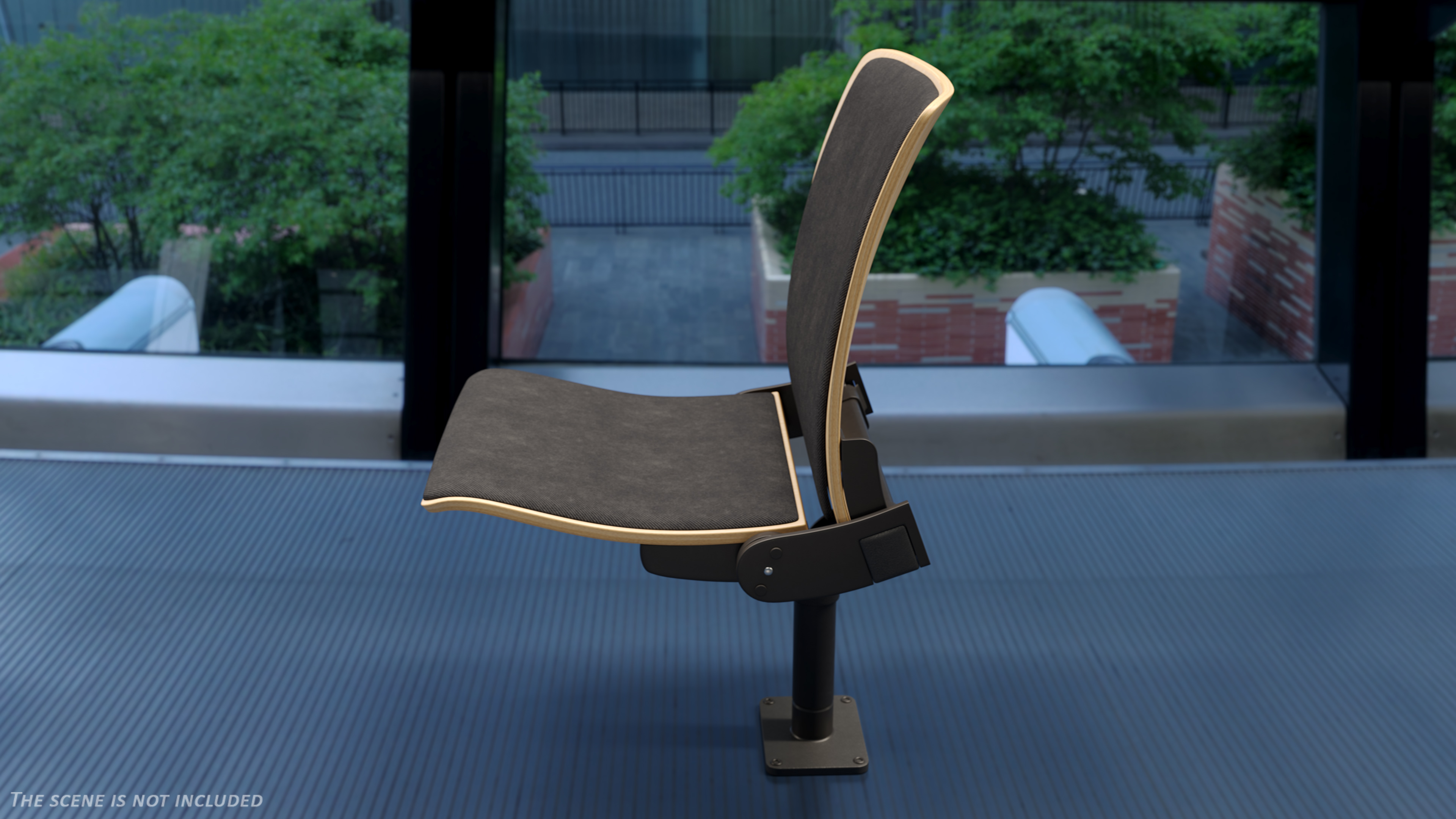 Auditorium Soft Seating Light Wood 3D model