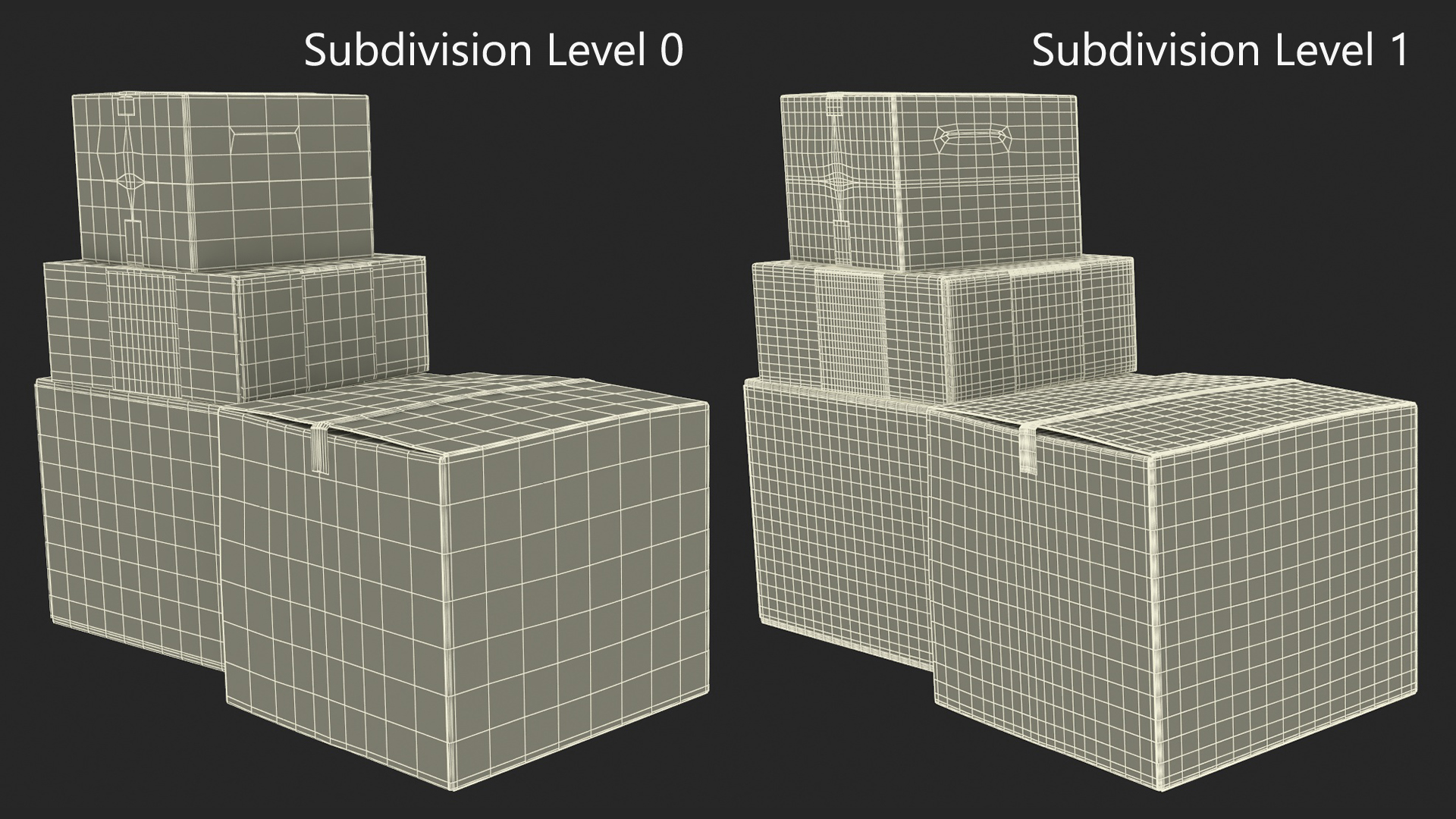 3D Stacked Cardboard Boxes model