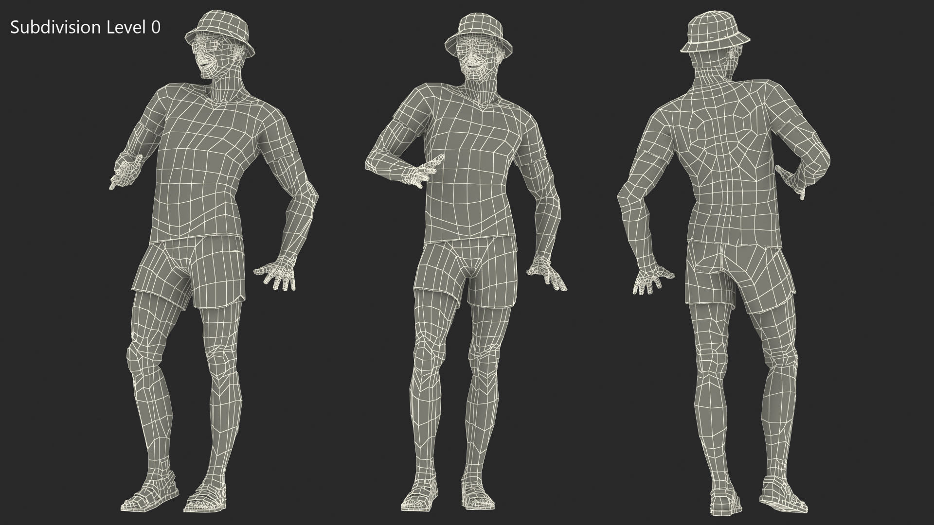 3D Teen Boy Swimwear Standing Pose