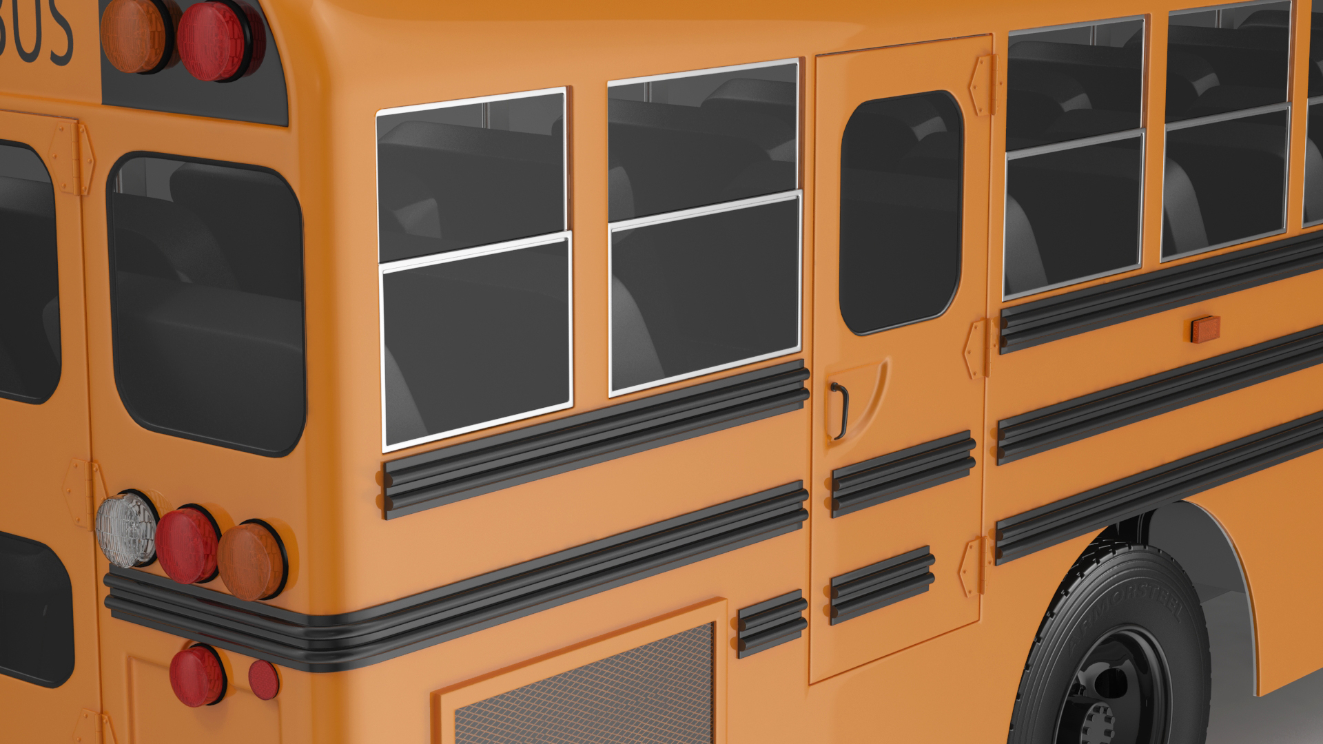 Electric School Bus 3D model