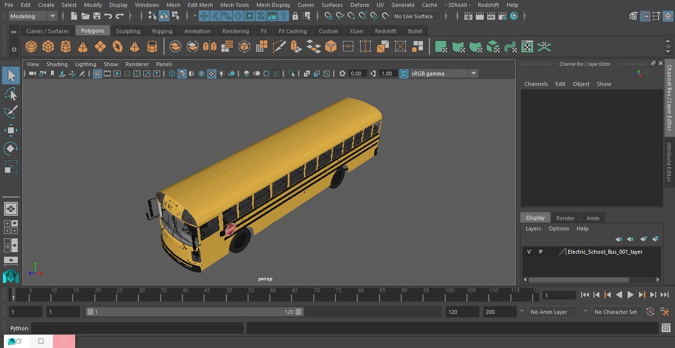 Electric School Bus 3D model