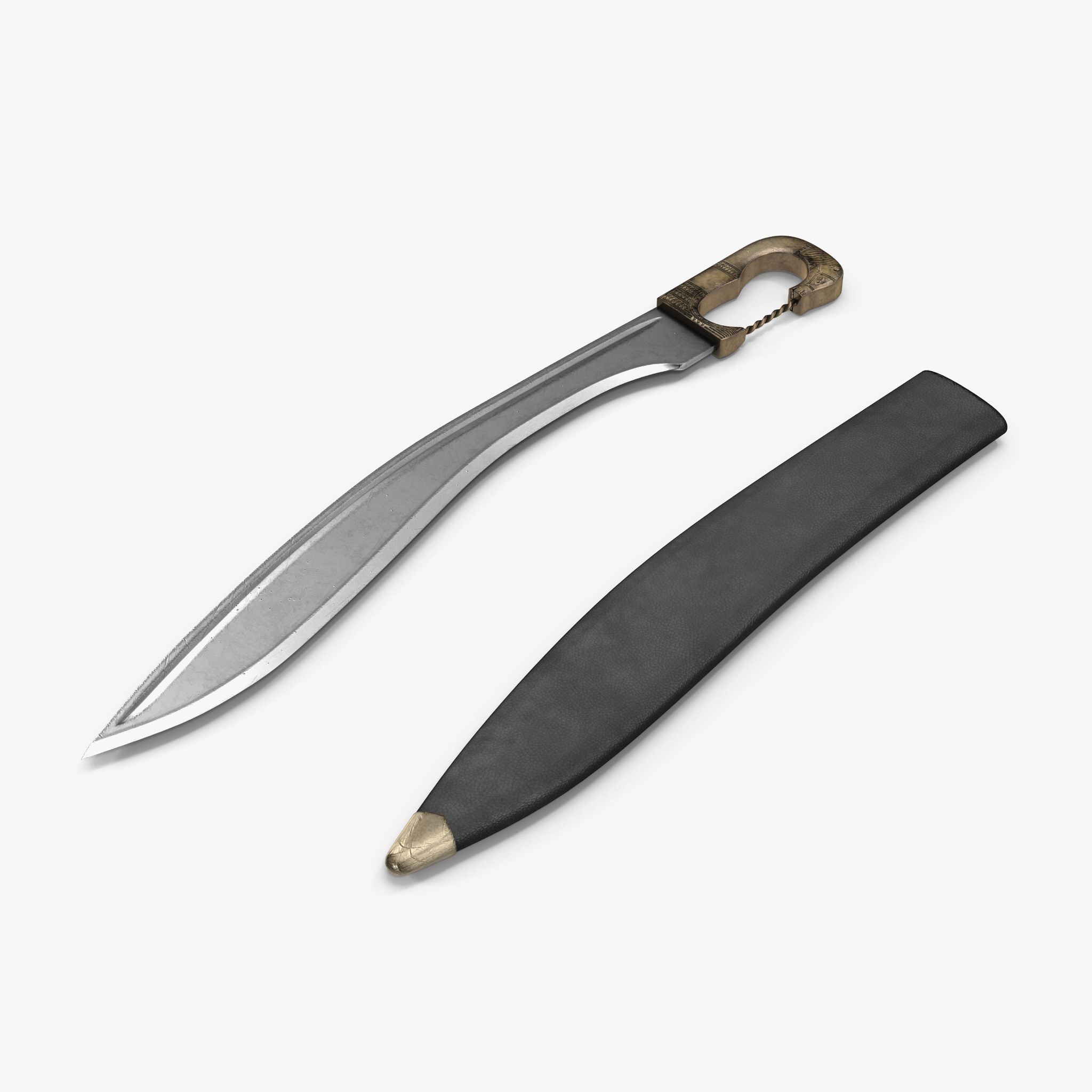Greek Sword Falcata with Sheath 3D Model