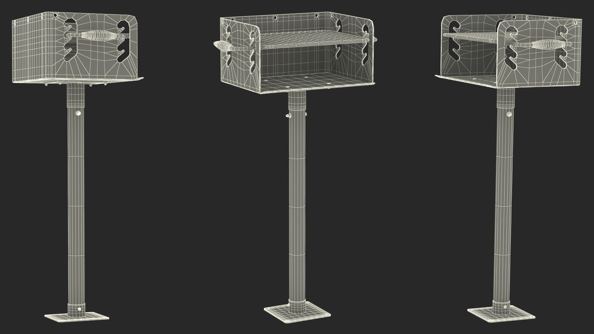 3D model Steel Charcoal Park Grill