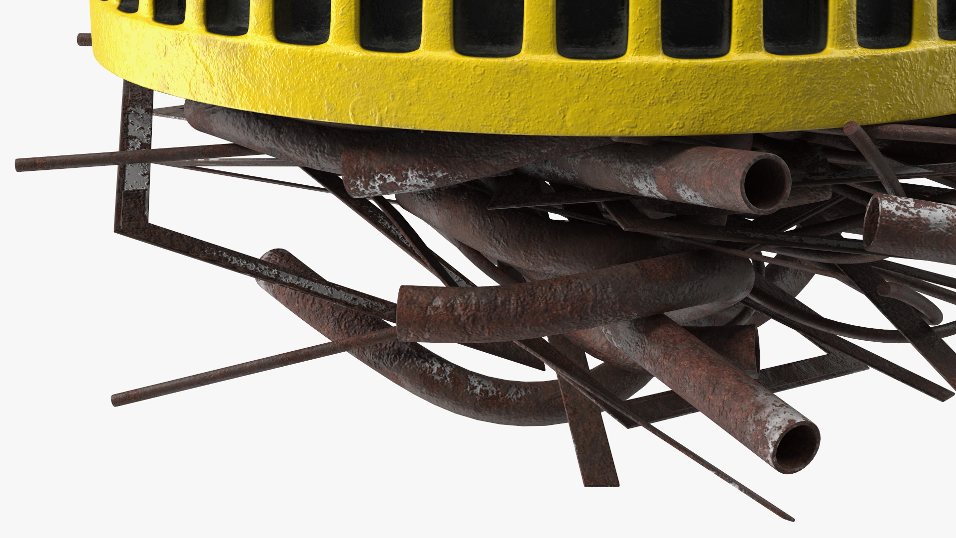 Lifting Industrial Electromagnet With Scrap Metal 3D model