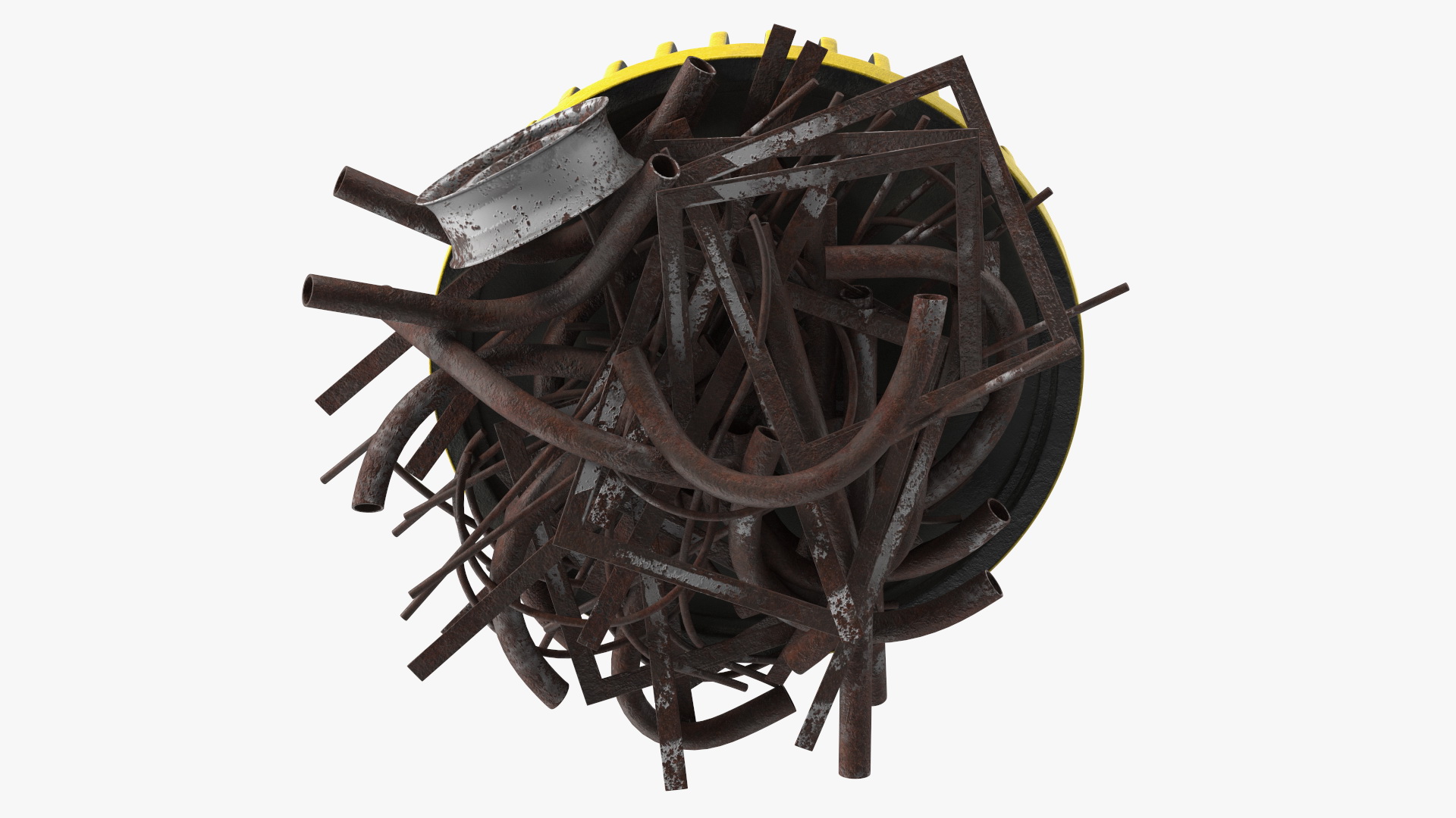 Lifting Industrial Electromagnet With Scrap Metal 3D model