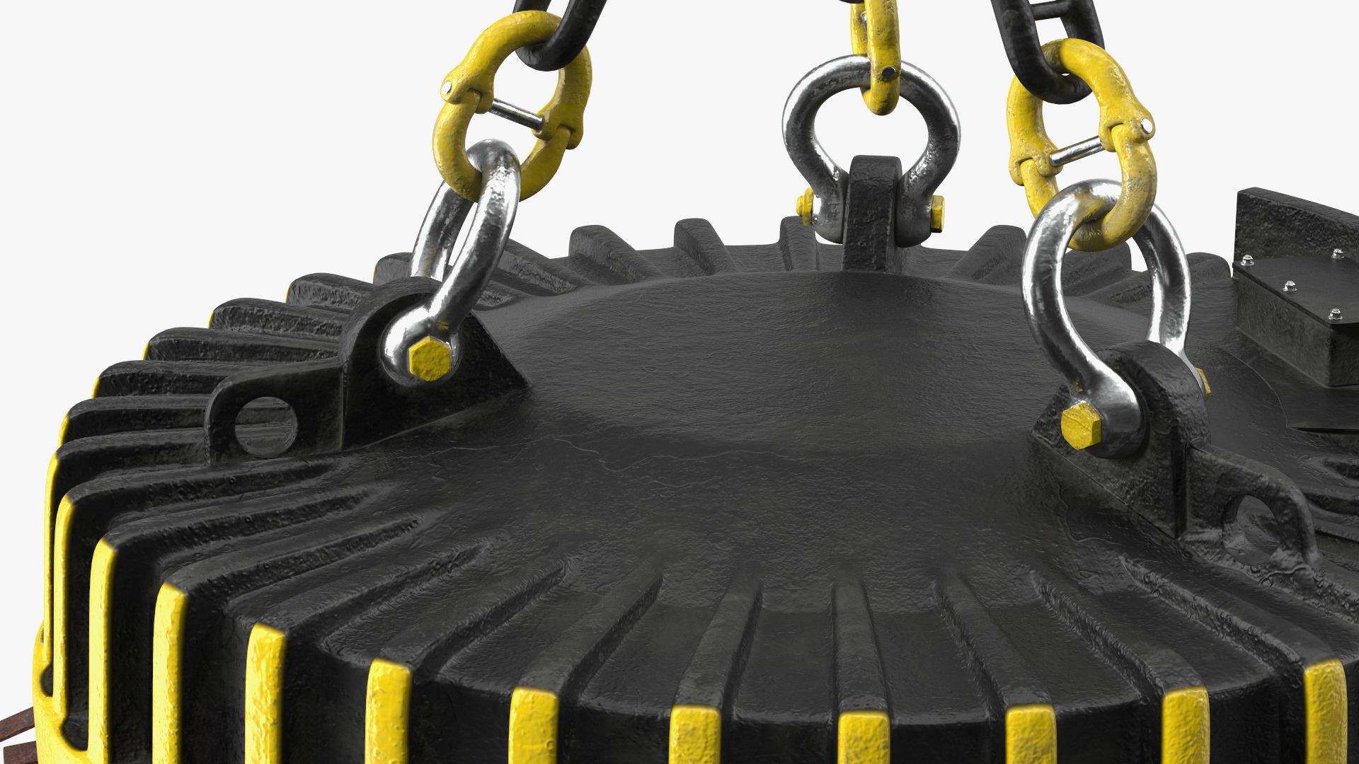 Lifting Industrial Electromagnet With Scrap Metal 3D model