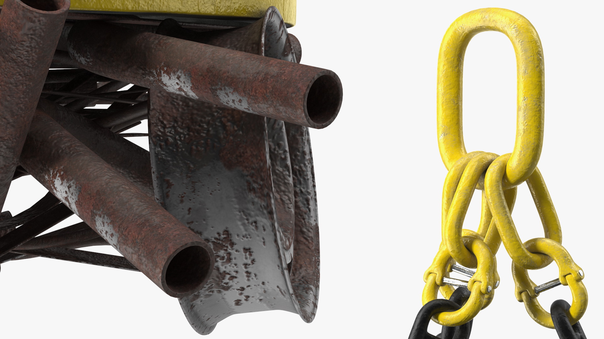 Lifting Industrial Electromagnet With Scrap Metal 3D model