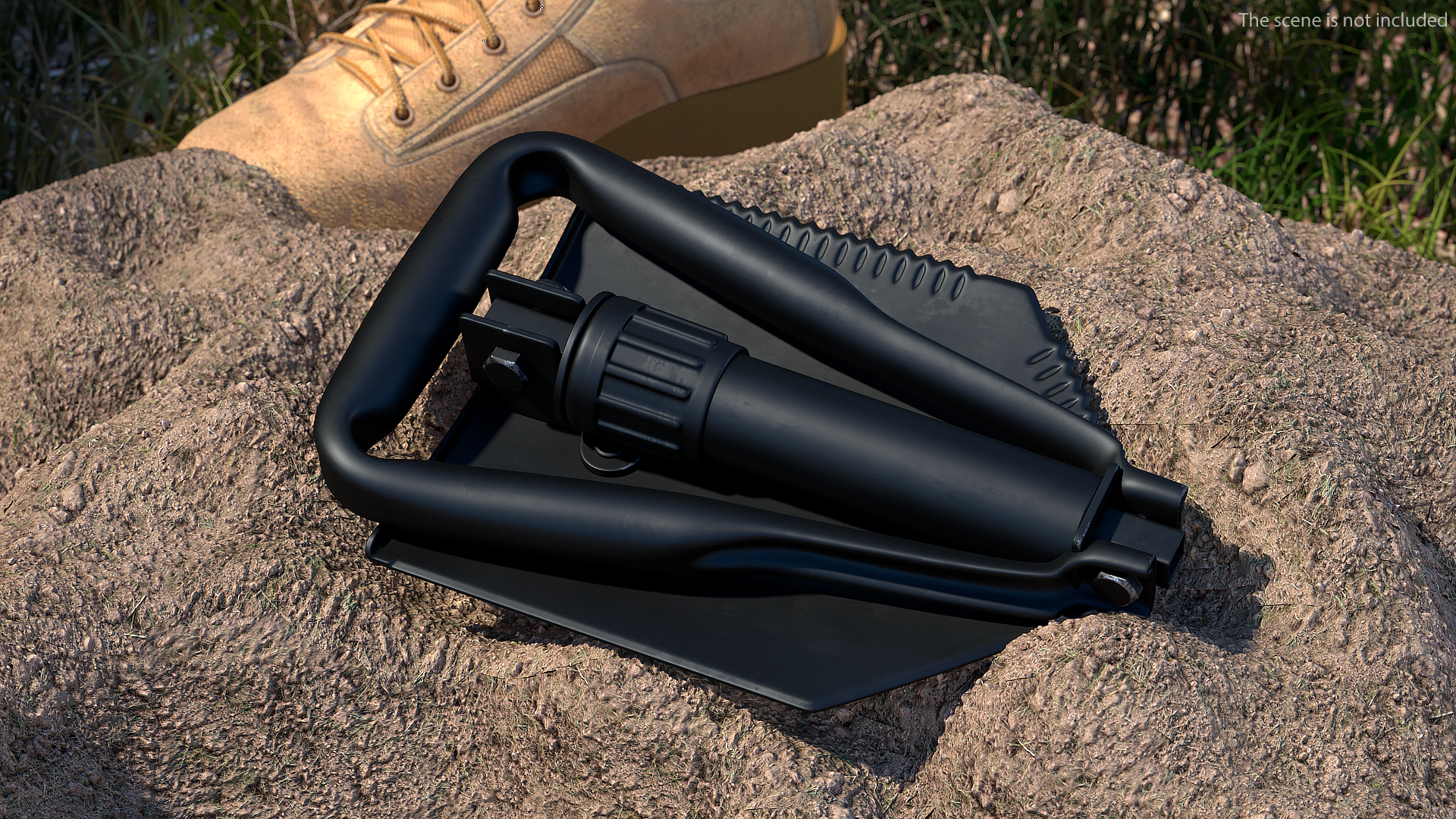 3D model US GI Military Entrenching Shovel Folded