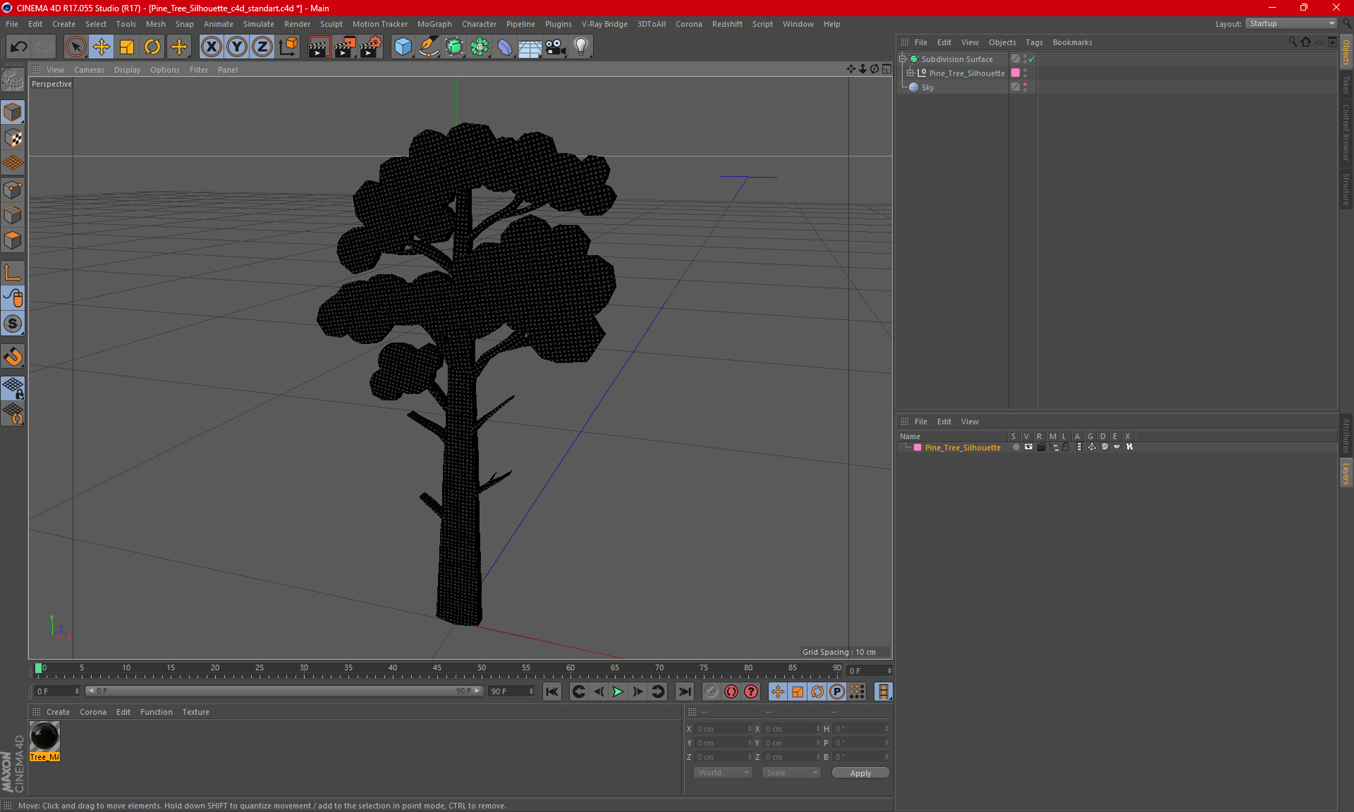 3D model Pine Tree Silhouette