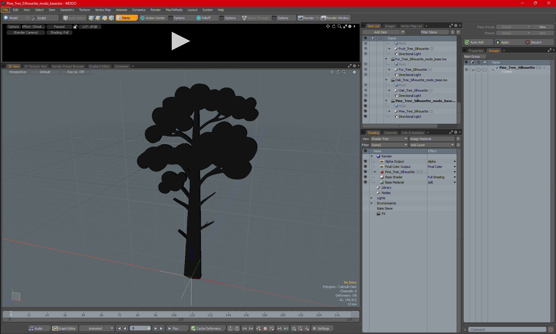 3D model Pine Tree Silhouette
