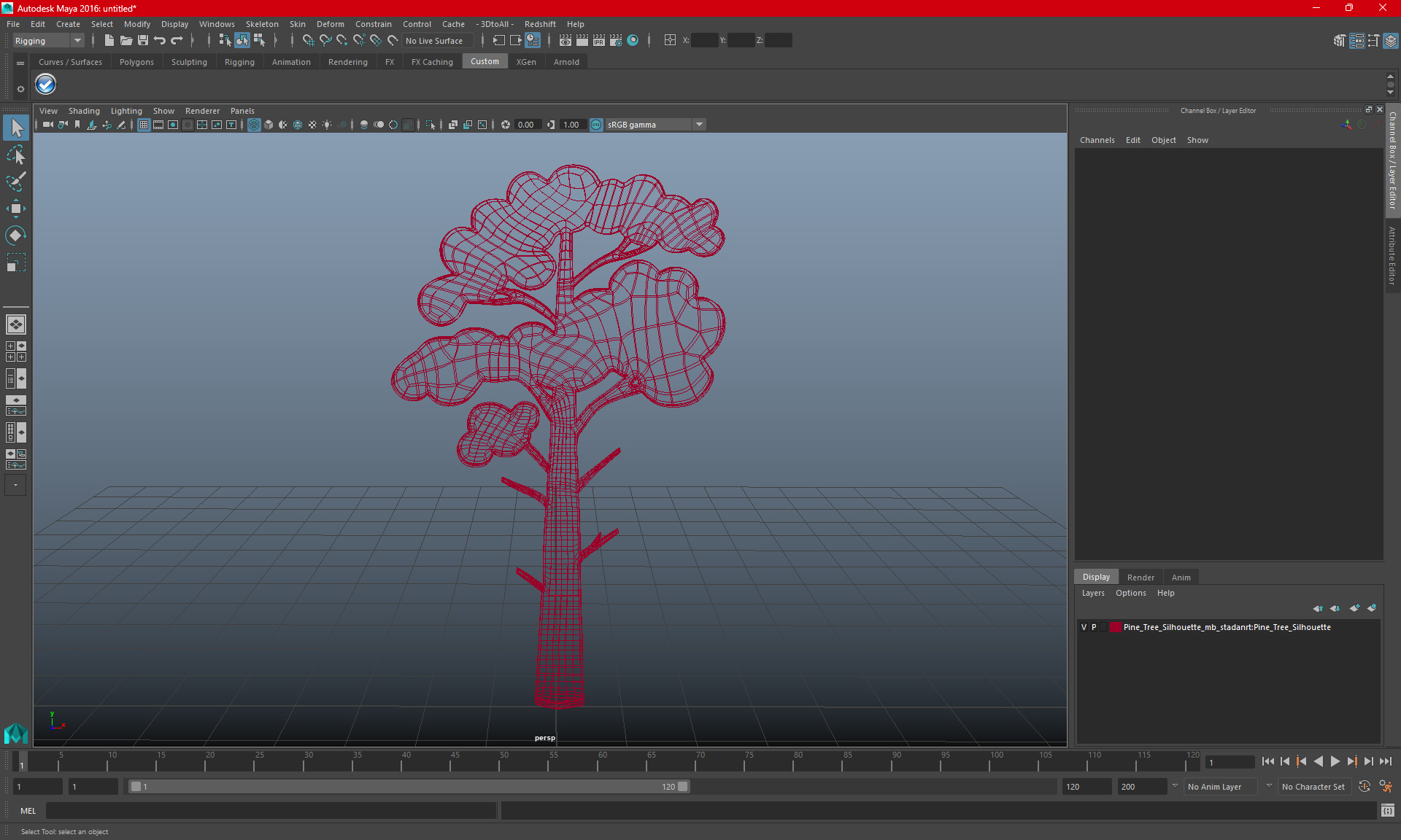 3D model Pine Tree Silhouette
