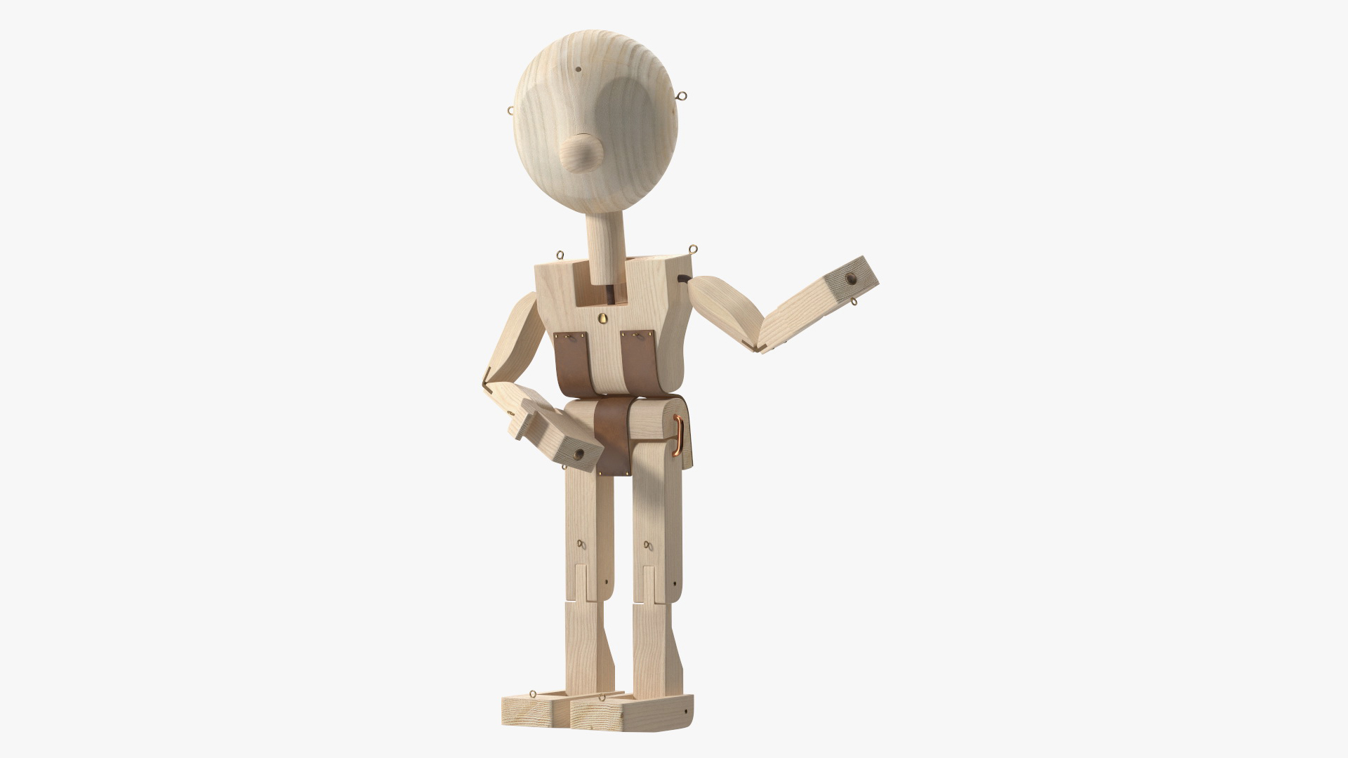 3D Raw Wooden Character Rigged for Maya