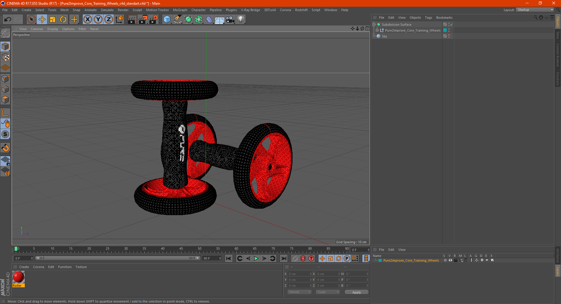 3D Pure2Improve Core Training Wheels model