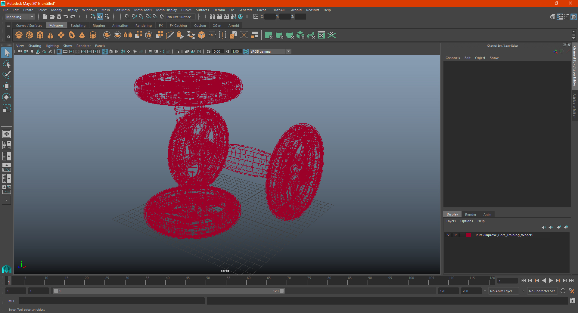 3D Pure2Improve Core Training Wheels model