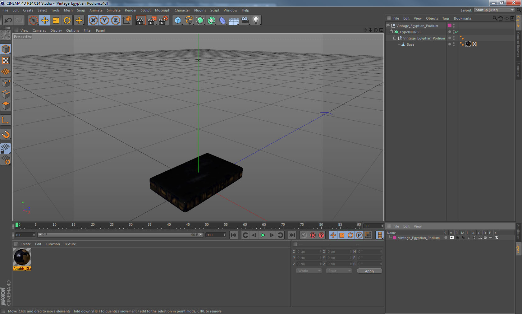3D Vintage Egyptian Podium model