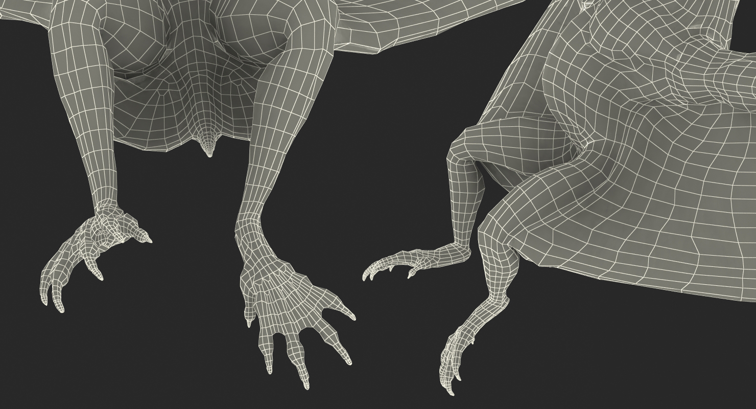 Pterosaur Pteranodon White Rigged with Fur 3D