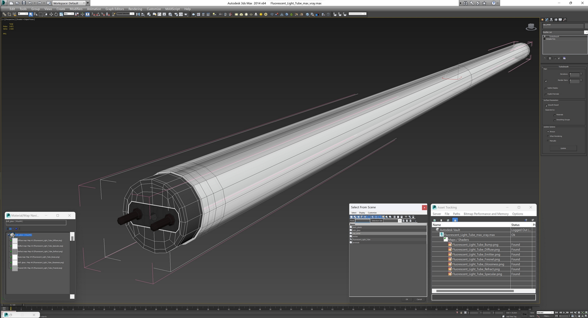 Fluorescent Light Tube 3D