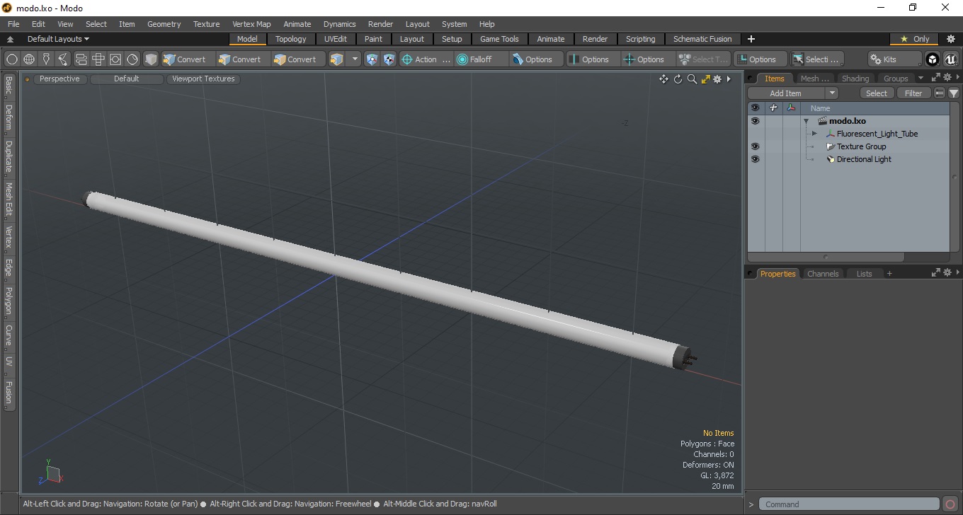 Fluorescent Light Tube 3D